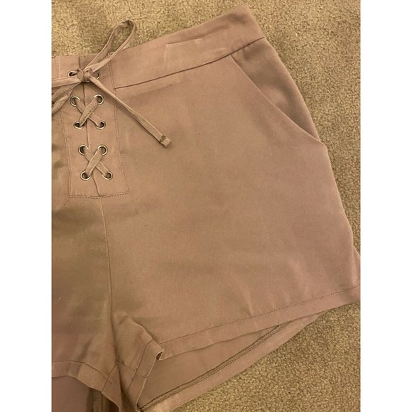 Forever 21 M Pink Blush Creme Tie Up Lace Preppy Dainty Shorts With Pockets - Picture 6 of 9